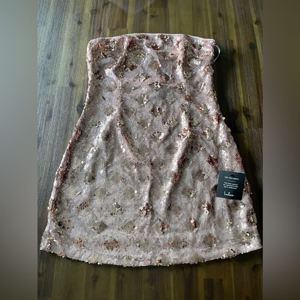 NWT Lulus Strapless Sequin Dress XL